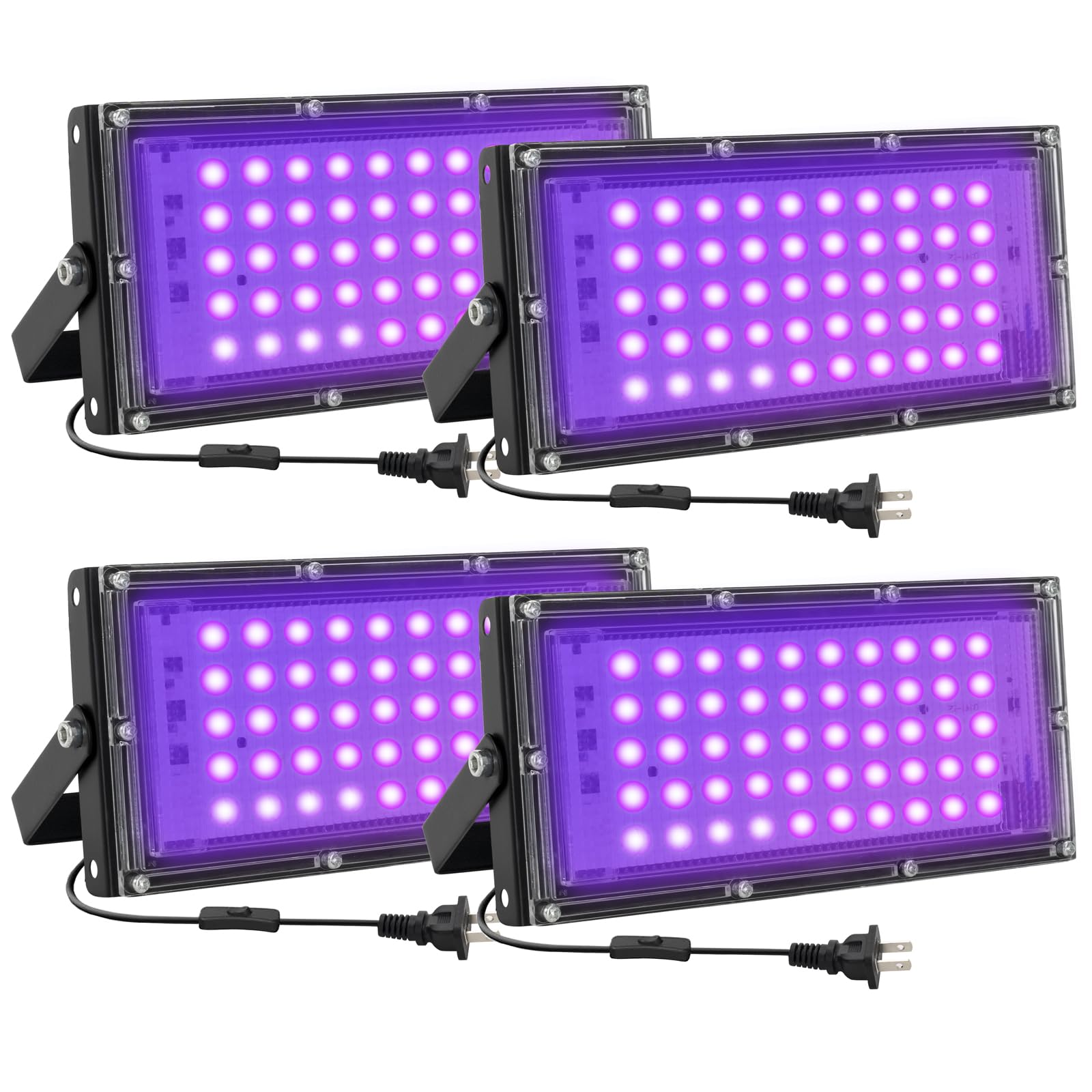 Photo 1 of ***ONLY 2 PACK**** Waygor 50W LED Black Lights for Glow Party, IP65 Waterproof UV Blacklight Floodlight 395nm Black Light Spotlight Purple Black Light Flood Light Fluorescent UV Light Lamp for Halloween Decor (2 Pack)