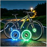 Rechargeable Bicycle Spoke Lights,21 Color Modes Bike Wheel Lights | USB Waterproof Bike Hub Accessories for Adults Kids, Easy Clip-On
