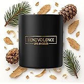 Benevolence LA Pine Scented Candle | Soy Christmas Candles, Black Candle for Home | Holiday Candles Gifts for Women and Men | Home Fragrance | Aromatherapy | Bathroom Freshener | 8oz, 45 Hour Burn
