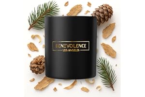 Benevolence LA Pine Scented Candle | Soy Christmas Candles, Black Candle for Home | Holiday Candles Gifts for Women and Men | Home Fragrance | Aromatherapy | Bathroom Freshener | 8oz, 45 Hour Burn
