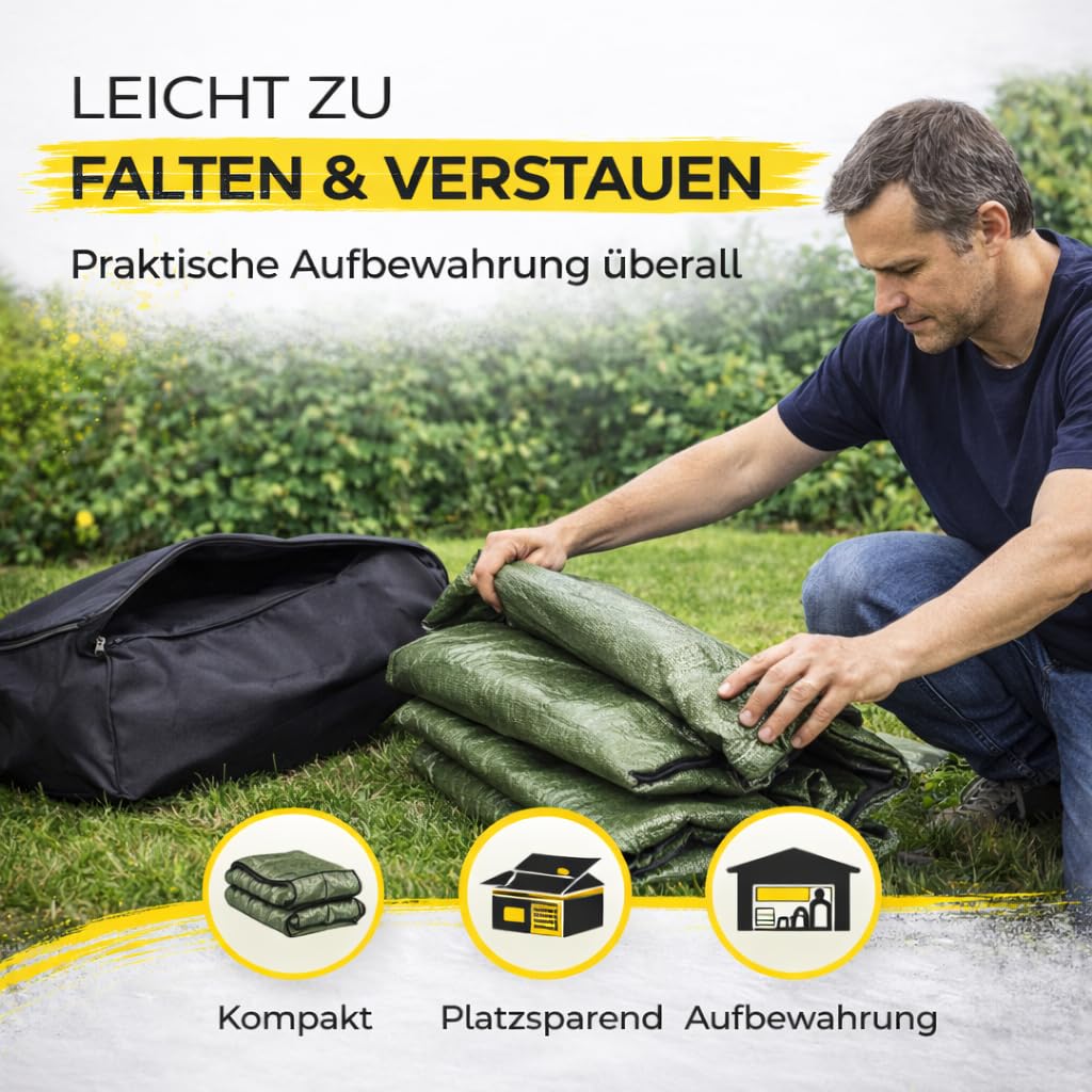 TK Gruppe Timo Klingler Plane & Schutzplane grün - Gartenplane & Allzweckplane wasserdicht - 200 g/m² grün, Abdeckplane mit Ösen für Zeltunterlage - Gewebeplane - Zeltplane & Camping - Bauplane (2x3m) 2