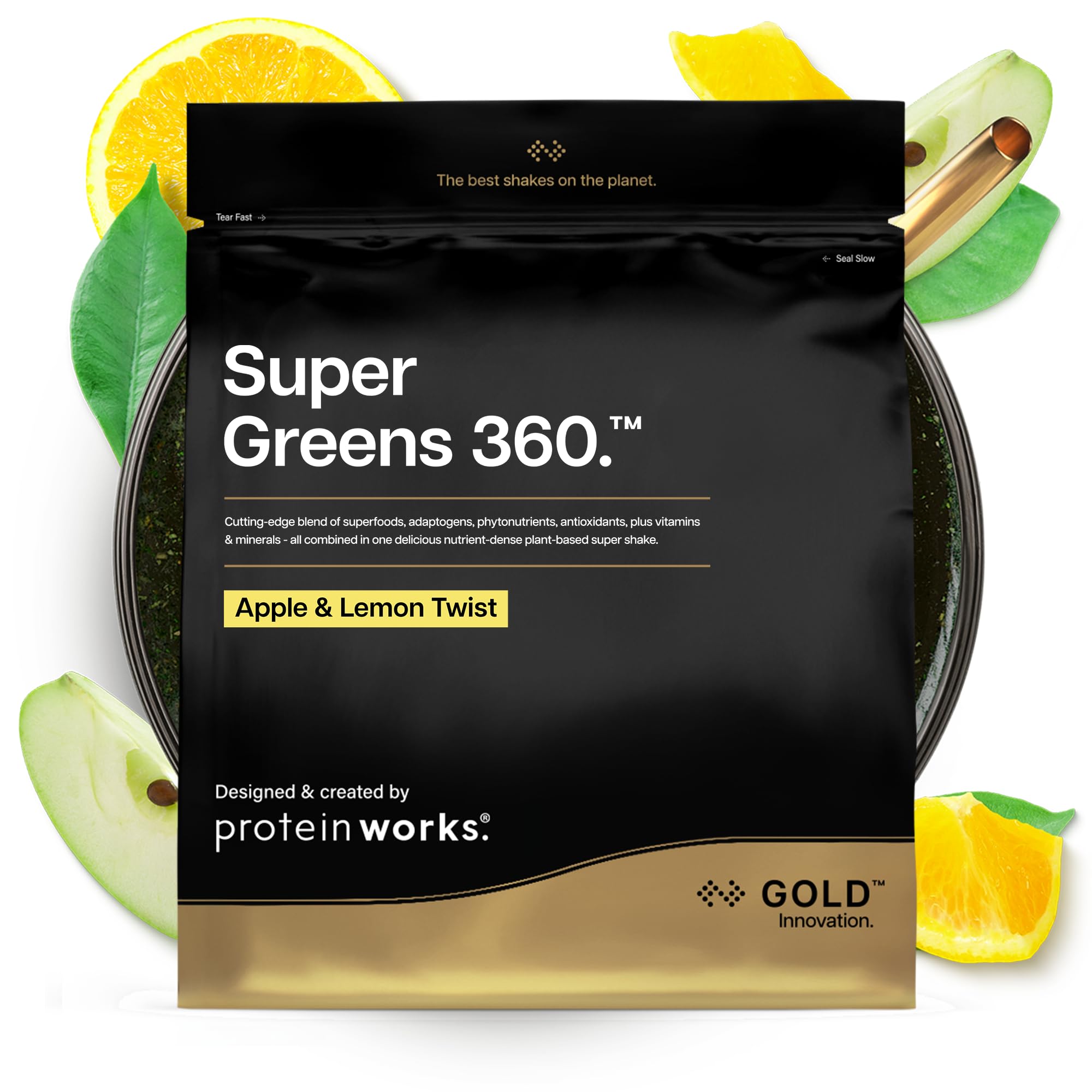 Protein Works | Super Greens 360 - Gold Innovation, Enhanced Greens Powder, 159 Health Benefits, Antioxidants, Superfoods, Adaptogens, Vegan, Summer Berry Burst, 20 Servings, 250g