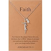 Lcherry Faith Necklace for Women Bible Verse Cross Necklace Religious Jewelry Christian Baptisms Gifts for Women