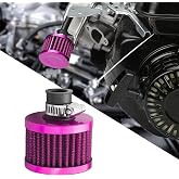 12mm Air Filter Intake Filter Breather, Valve Cover Breather, Mini Universal Motor Cone Cold Clean Air Intake Filter Turbo Vent Breather, Vehicle Engine Air Filters Suitable for Cars Motorcycles