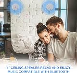 Herdio 160W 4 Inch Ceiling Speaker Kit Marine IP66 Bluetooth Waterproof view 6