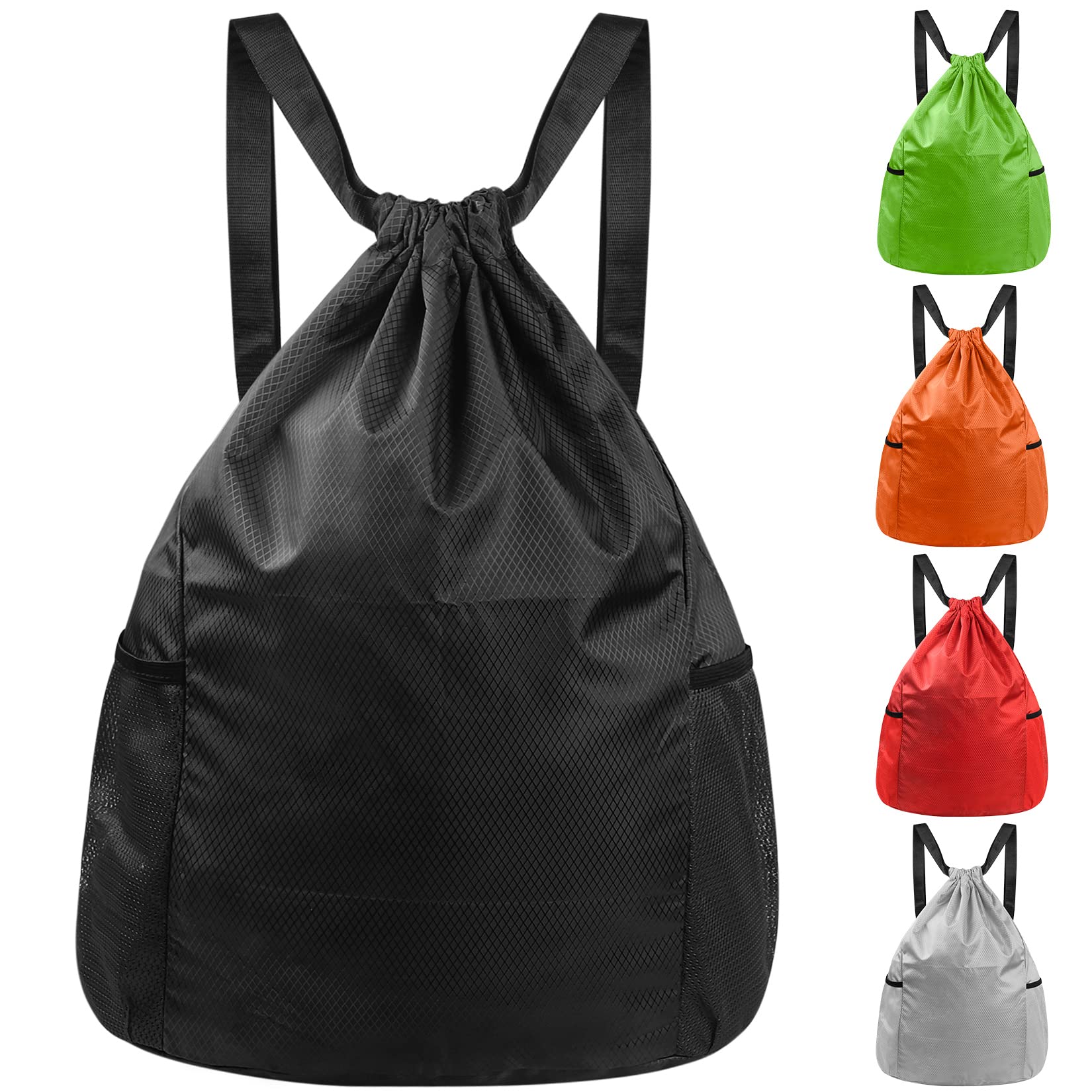 HexinYigjly Drawstring Backpack Bag, Cinch Backpack Bags, Sport Sack Draw String Bag Bulk, Gym Sackpack String Bag (black)