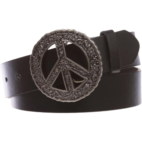 Amazon.com: Snap On Peace Sign Concho Leather Belt - Rainbow  display picture 2