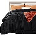 Bedsure Comforter Duvet Insert - Quilted Comforters Oversized King Size, All Season Duvet, GentleSoft™ Down Alternative Bedding, with 8 Tabs, Gifts for Women/Men, Black, Oversized King 116 x 98 Inches