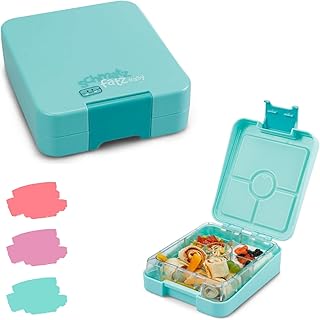 schmatzfatz Easy Kinder Snackbox, Bento Box mit unterteilten Fächern, Lunchbox (Türkis)