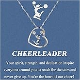 OAVOOK Cheerleader Gifts for Girls Cheer Necklace Cheerleading Coach Gifts Jewelry for Birthday, Graduation, Christmas