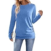 Samefar Womens Long Sleeve T Shirts Crewneck Fall Fashion 2025 Basic Business Casual Tops Tunics Clothing