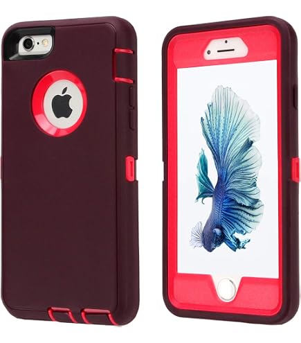 Coque IPhone 6/6S + 2 Protections Écran En Verre Trempé - Robuste Et Anti-Choc - Rouge