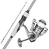VEVOR Rod and Fishing Reel Combo, IM6/7 Carbon Fiber Spinning Rod and Reel Combo, Bass Fishing Pole with 6.5 ft Two-Piece Rods, 7+1 Ball Bearings, EVA Handle, Stainless Steel Guides with Ceramic Rings