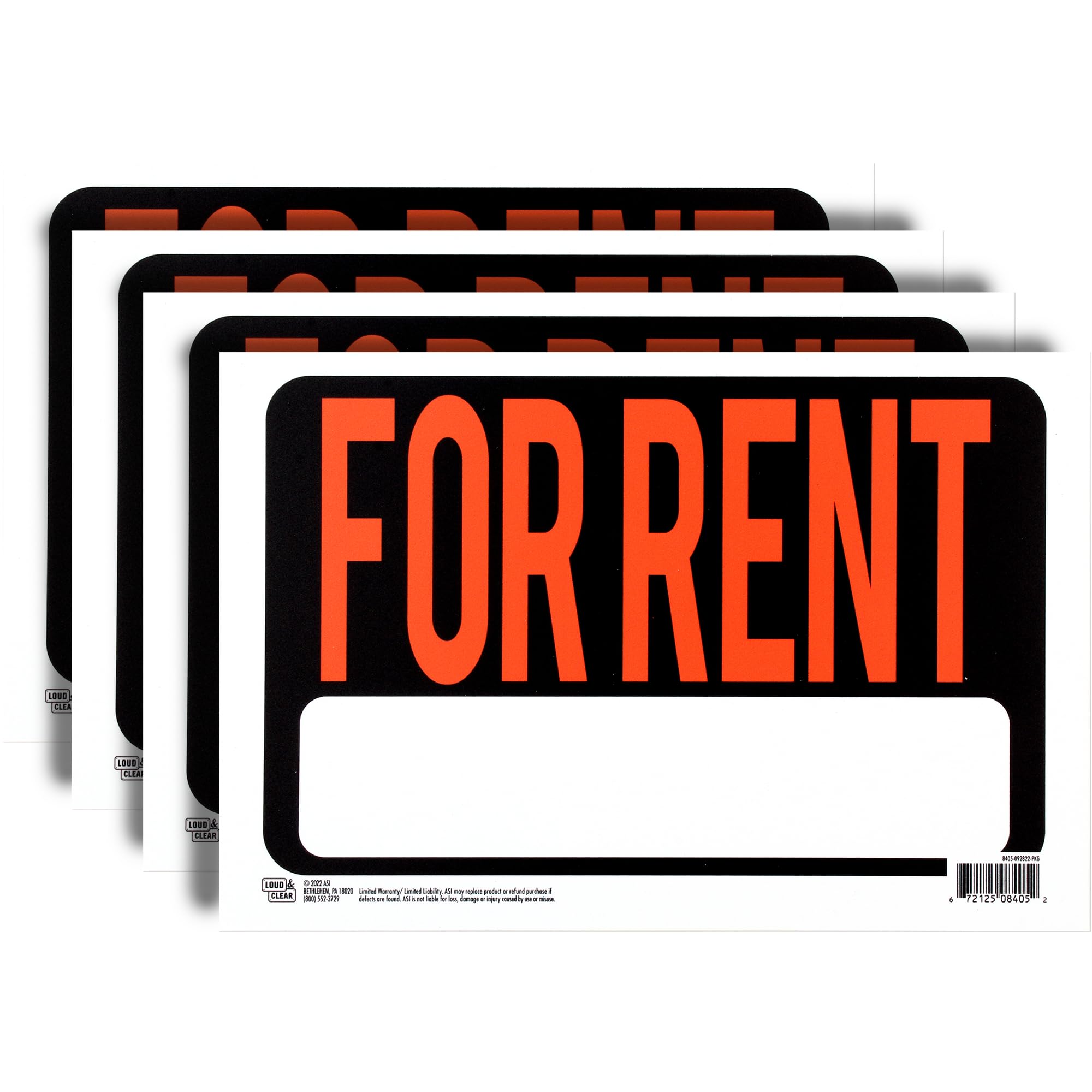 Photo 1 of ArtSkills For Rent Signs, 4 Pack Durable Weather Resistant Styrene Plastic, 12” x 8”, Rental Signs for Homes, Apartments, Businesses