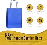 Thepaperbagstore 10 Blue Small Paper Party Bags With Handles 18x22x8cm view 2