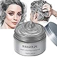 Silver Gray Temporary Hair Spray Color,Silver Gray Hair Spray,Natural Hair Color Wax,Hair Wax Color Spray 4.23 Ounces,Hair Wax Dye for Christmas Parties,Role Playing and Halloween(Gray)