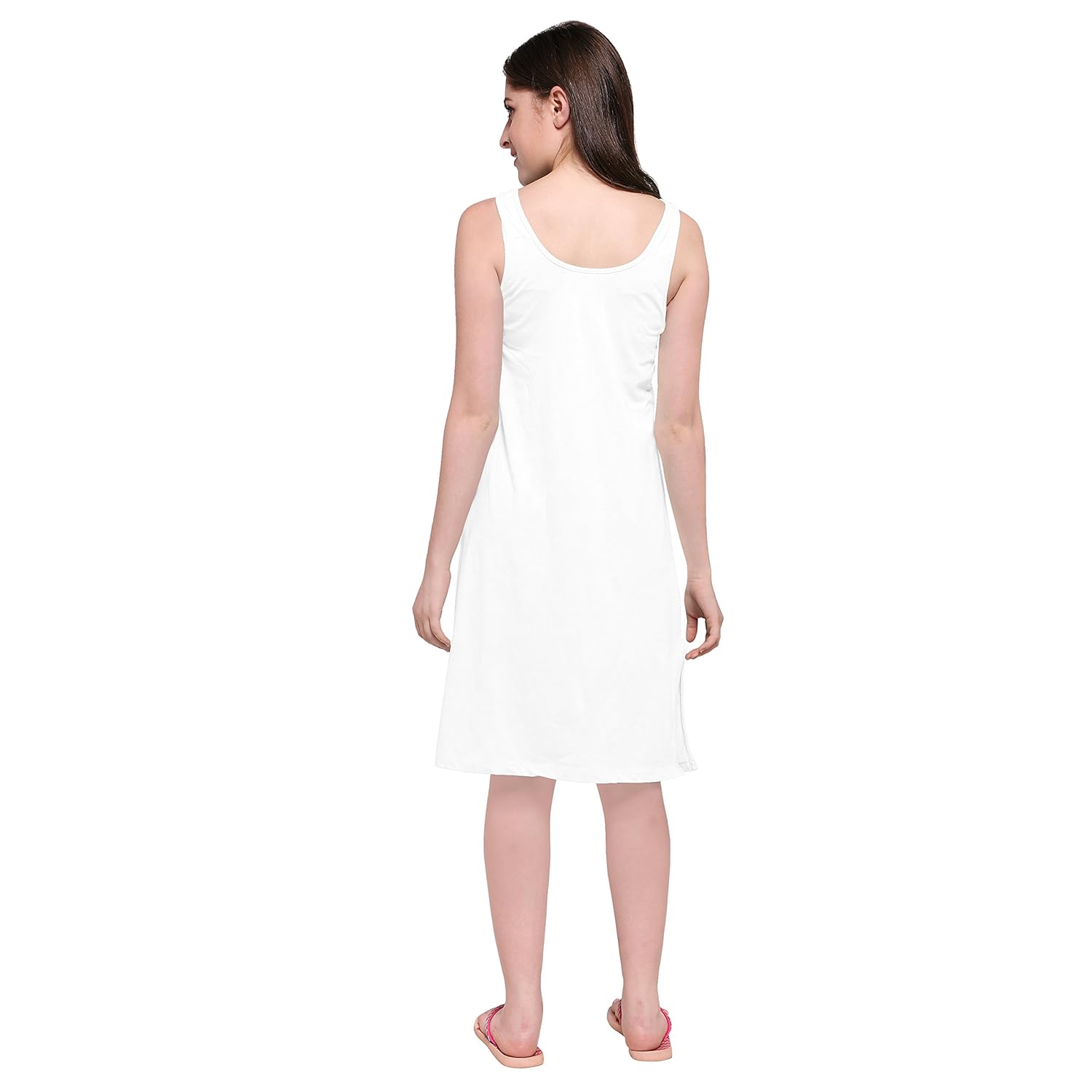 ziya pure cotton sleeveless knee-length short nighty