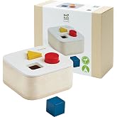 PlanToys&reg; Shape &amp; Sort It Out Bin Wooden Montessori Kids Sorting Match Toy | wooden shape sort it out bin, montessori shape matching, fine motor problem solving early math, educational sorting toy, kids