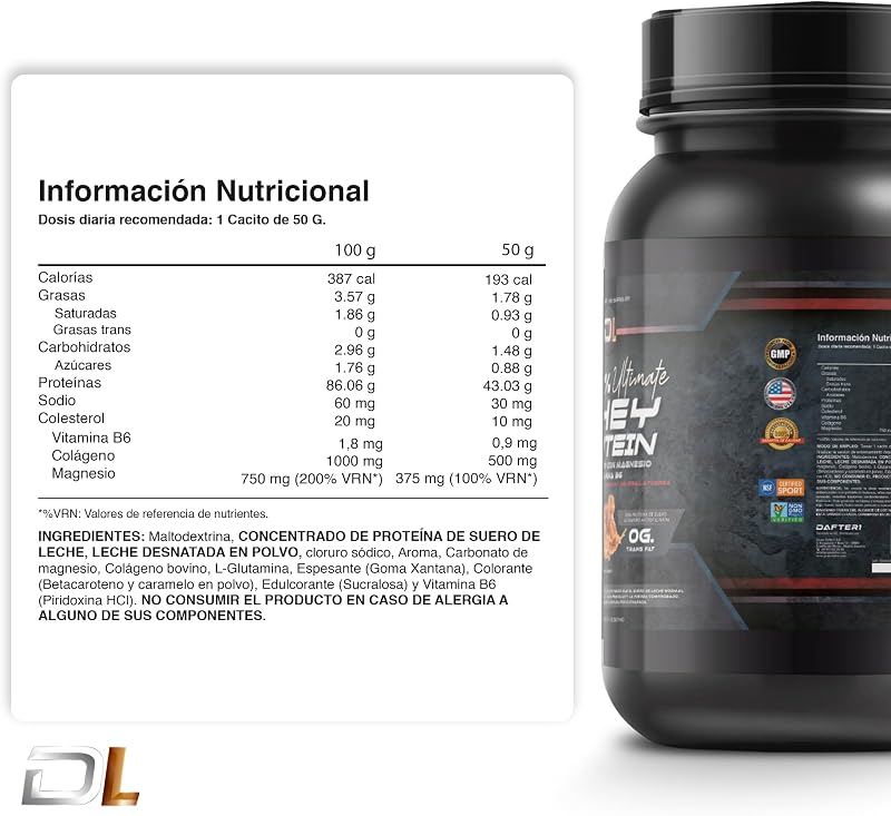 Proteína de Soro | Pó de Proteína com Colagénio, Magnésio e Aminoácidos | Aumenta a massa muscular | Apoia o desenvolvimento e recuperação muscular | Proteína fácil de digerir | Sabor Caramelo 1kg