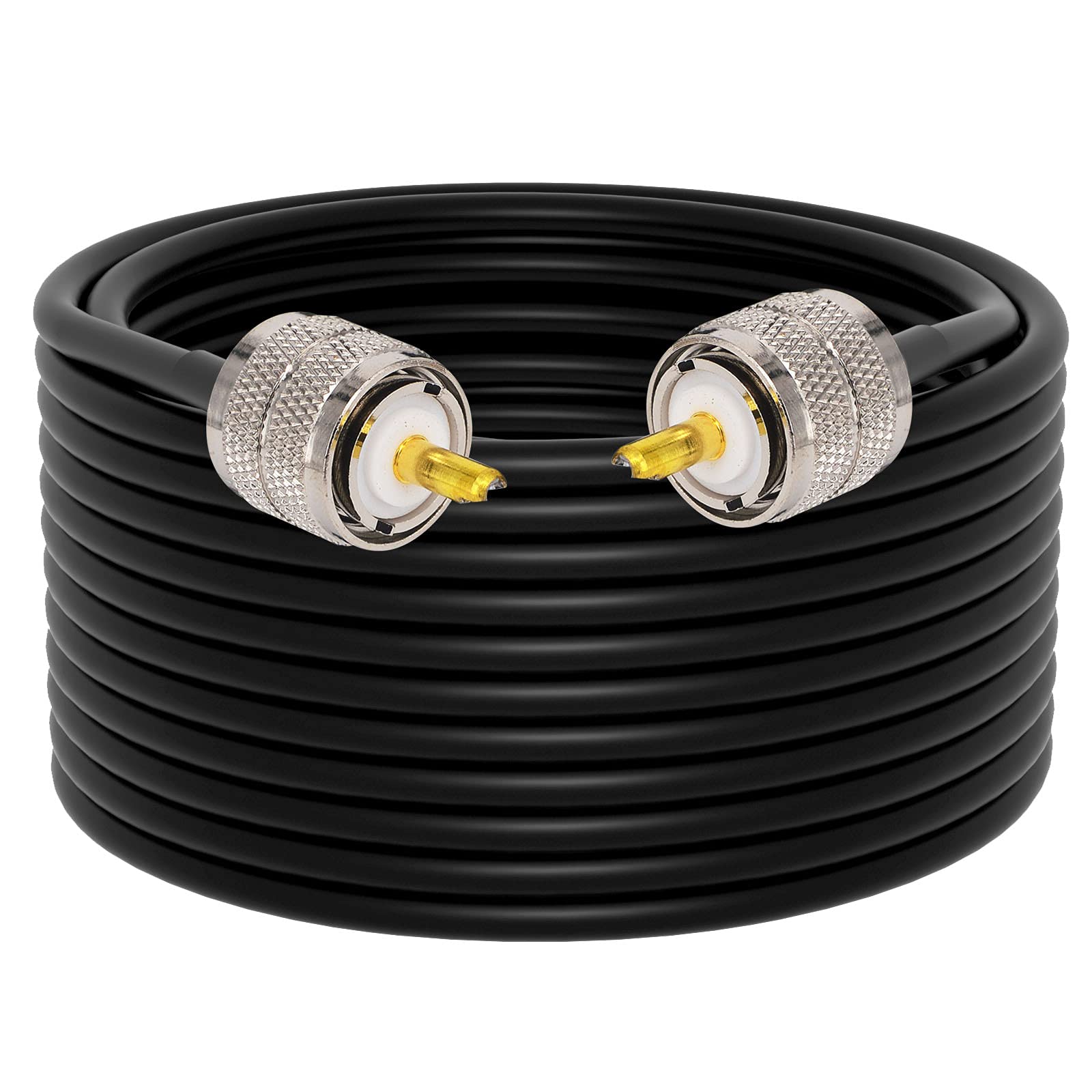 YILIANDUO PL259 Cable CB Radio Extension Cable PL-259 UHF Male to Male SO-239 RG58 Coaxial Cable UHF Jumper Cable 15M for HAM & CB Radio Antenna Analyzer Dummy Load SWR Meter