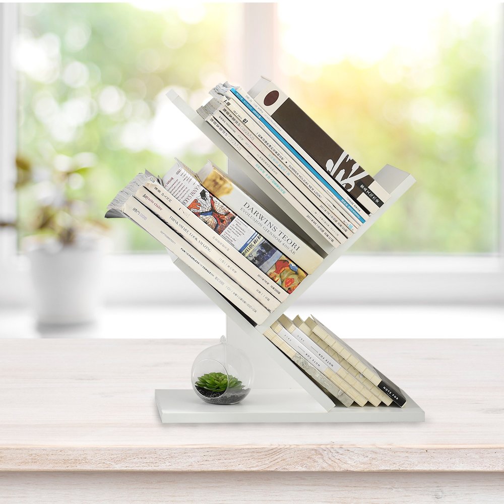 Buy WSTECHCO Wood Desk Organizer Shelves Storage 3Shelf Tree Bookshelf