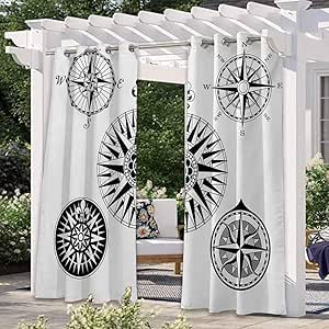 Anmaseven - Cortinas opacas con brújula para exteriores, panel de