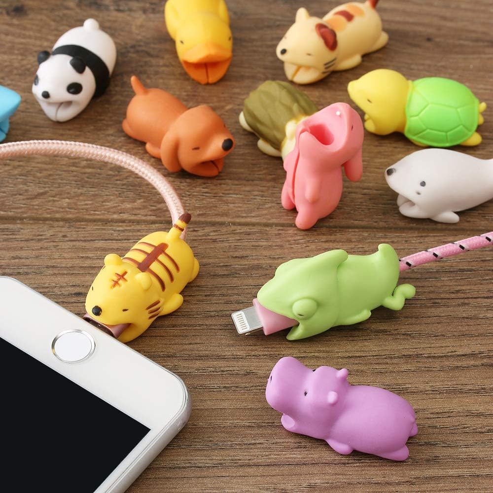 Trendal™ Animal/Cartoon Cable Protector for iPhone/Android Cable (Pink Shark)
