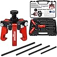 AutoWanderer Tool Harmonic Balancer Puller with Adjustable 3-Jaw Puller Kit, Forcing Screw Fits a 3/8" Square Drive and 4 Forcing Rods for Removing Harmonic Dampers & Balancers