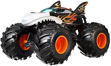 Hot Wheels GCX13 - Monster Trucks 1:24 Die-Cast Auto Fahrzeug Shark Wreak, Spielzeug ab 3 Jahren