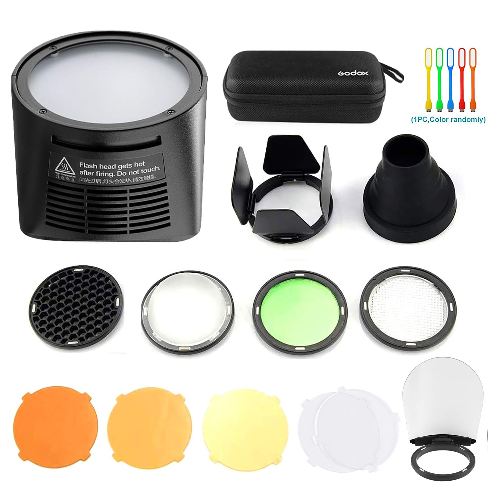 Godox H200R 200Ws Ring Flash Head with Godox AK-R1 Speedlite Light Accessories Kit for Godox AD200,AD200Pro Pocket Flash Strobe
