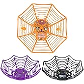 Triumpeek Halloween Party Supplies, Set of 3 Halloween Plastic Trick Treat Bowls, Candy bowl Holder Halloween Spider Web Bowl