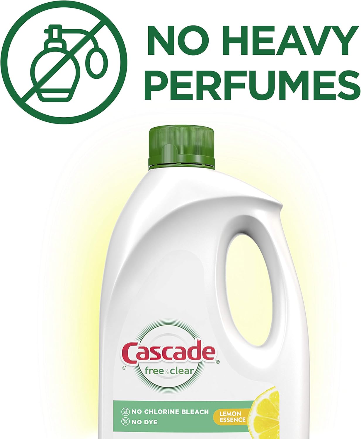 Cascade Free & Clear Gel Dishwasher Detergent Liquid Gel, Lemon Essence, 2 Count (60 fl oz ea): Health & Personal Care