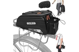 HuiJuKeJi Bike Rear Rack Bag,9L Hard Shell Anti-Drop Bicycle Trunk Panniers,EVA Waterproof Storage Saddle Seat Bag with Rain 