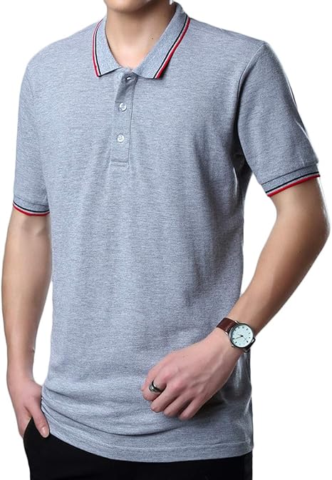 Amazon ナラダ ライン ポロシャツ トップス おしゃれ スポーツ 半袖 カジュアル お洒落 カットソー スポーティー 春 夏 メンズ ポロシャツ 通販