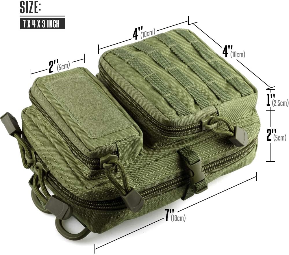 LIVANS Tactical Molle Utility Pouch, EDC Tool Pouch Tactical Phone Pouches Mini Waist Pouches Medical EDC IFAK Pack Mini Design of 3-Day Assault Backpack : Sports & Outdoors