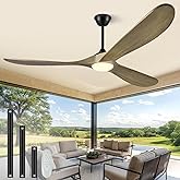 BOOSANT 72" Ceiling Fans with Lights and Remote Control, Outdoor Ceiling Fan with Lights High CFM Quiet 3 Blade Wood Walnut C