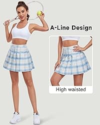 Pleated Plaid Mini Skirts with Shorts Casual Skirt