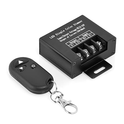 Neuftech LED Funk Regler Dimmer 12V + RF Fernbedienung Controller - 12V/24V Max.20A für Leuchtmittel LED Strip