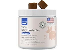 Wuffes Daily Probiotic for Dogs - Supports Digestive Health, Gut Balance, and Immune System - with Prebiotics, Marshmallow Root, and Pumpkin Powder - 60 Soft Chews