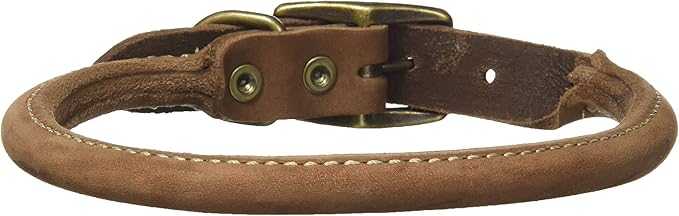 circle t rolled leather dog collar