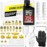 BIBOKLTIY Brake Bleed Kit for Shimano, TEKTRO, TRP Hydraulic Disc Brakes, Bike Brake Bleed Kit with Brass Connector, 150 ML Mineral Oil Brake Fluid