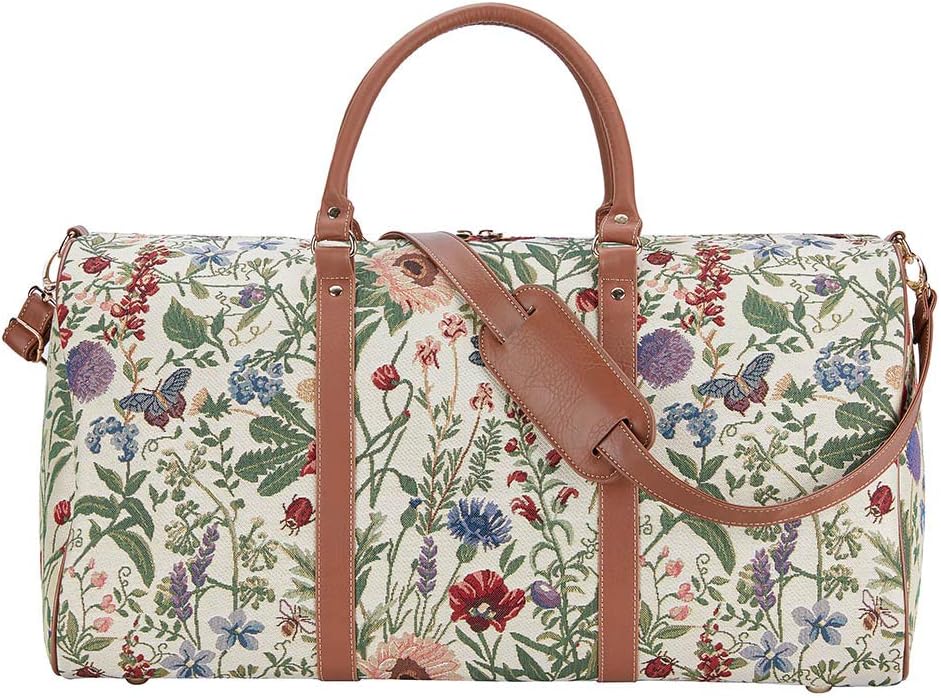 Signare Tapestry Large Duffel Bag Overnight Bags Weekend Bag for Women with Garden Design (Morning Garden BHOLD-MGD) - Image 5