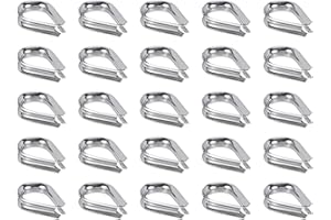 PATIKIL M4 316 Stainless Steel Thimble for 3/16" Dia Wire Rope Cable, 30 Pack 4mm Thimbles Rigging for Lifting Hanging Securi