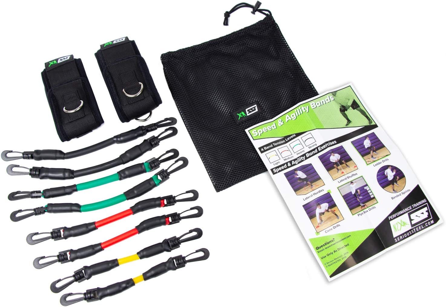 Serious Steel Fitness Speed and Agility Bands | Resistance Bands for Legs