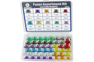 RoadandLord Low Profile Mini Blade Fuses Assortment Kit – 50Pcs Micro Blade Fuse Kit (2A/3A/5A/7.5A/10A/15A/20A/25A/30A/35A) 