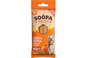 Soopa Carrot & Pumpkin Dental Sticks Dog Treats, 100g