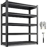 REIBII Garage Shelving 3000 LBS Storage Shelves Adjustable Metal Shelving, 5 Tier Garage Shelves for Basement, Warehouse, Kitchen, Pantry, Commercial, 72" H x 36" W x 16" D