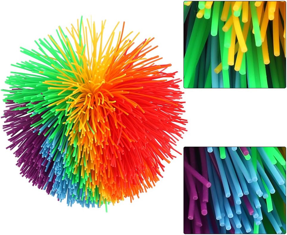 VGEBY1 Stress Relief Toy, Rainbow Fluffy Juggling Ball Sensory Stress Toys for Stress Relief, Multicolor, 11 cm - Image 4