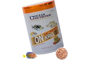 Ocean Nutrition Premium Freeze-Dried Krill Fish Food - Natural Shrimp Food for Freshwater Cichlids, Piranha, Catfish, Koi & Saltwater Triggers, Puffers, Groupers