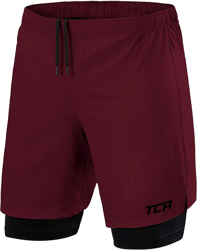 TCA Men's Ultra 2 in 1 Running Shorts with Inner Compression Short and